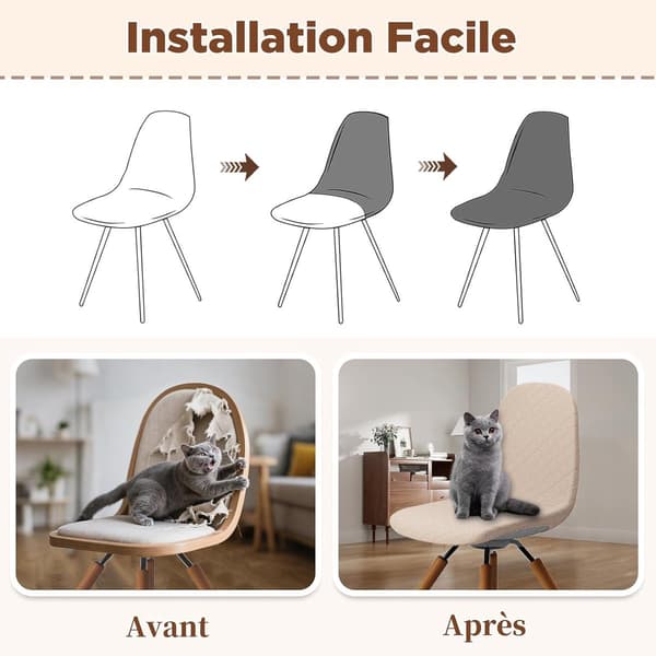4-pak universelle strækbare spisebordsstolebetræk, polyester, maskinvaskbare, køkken og spisestue, sort, 45–52×40–46×40–48 cm