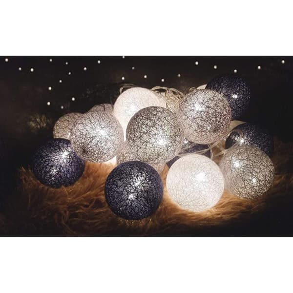 IC LED-lyslenke bomullsballer USB, 3m 20 bomullsballer, interiørdekorasjon