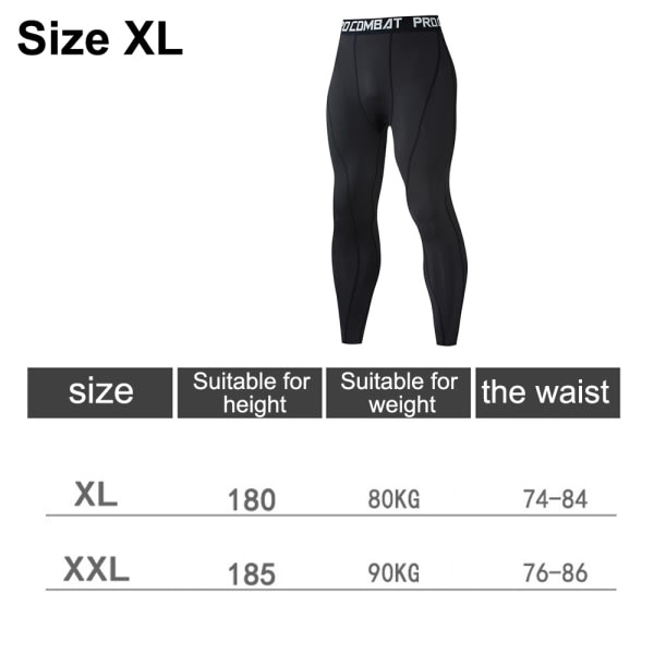 IC- thermal miehille, Athletic Sports -leggingsit ja musta XL