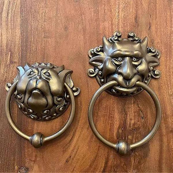 Vintage Grind Handle Ring for Home with Dragon Design B