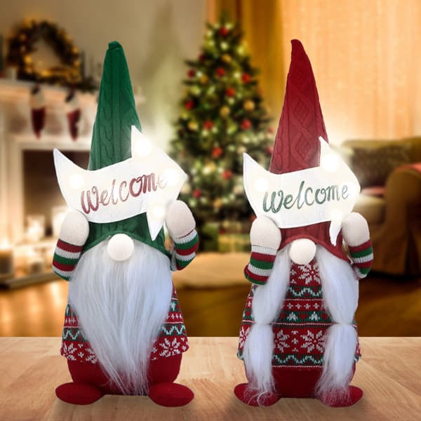 IC 44CM hög guide skylt tomte ornament julgransprydnader röd