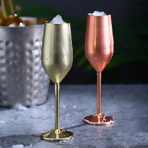 220ml Rustfrit Stål Vin Glas Juice Drink Champa Sølv