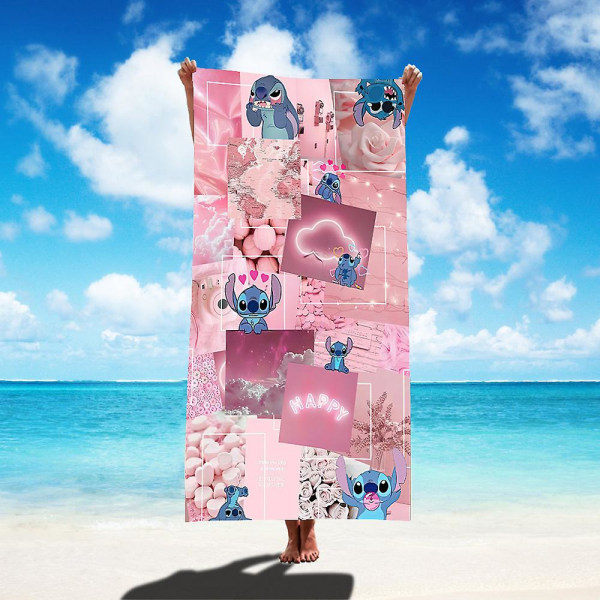 1:a 75x150cm Disney Lilo & Stitch Strandhandduk Mjuk Absorberande Badlakan Barn Pojkar Flickor Pool Party Present Microfiber Badlakan 21 75X150cm