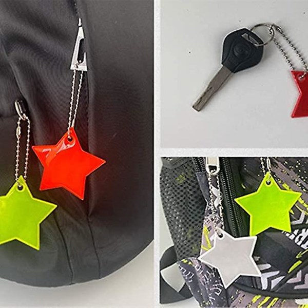 Reflekterende Vedhæng Børn Reflekterende Vedhæng Børn Reflekterende Vedhæng Star Safety Reflex Super Lys Stjerne Reflekterende Nøglering Skoletaske ba IC