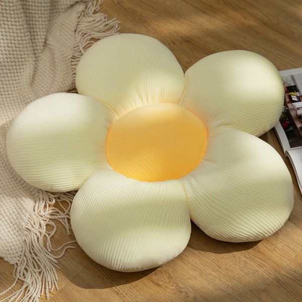 Søt blomsterpute puter romdekorasjon (beige, 40cm)