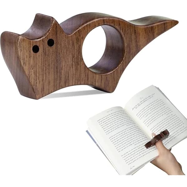 Cat Book Page Holder, Smooth Walnut Reading Bookshelf Thumb Holder, Book Page Divider, Reading Accessories, Gift for Book Lovers