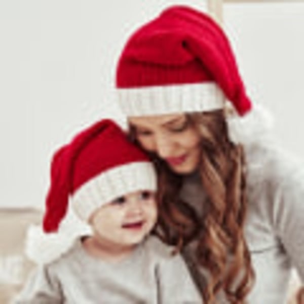 IC Stickad Tomteluva Unisex Baby Vuxen Fancy Dress Vinterkostym Hatttillbehör Barn