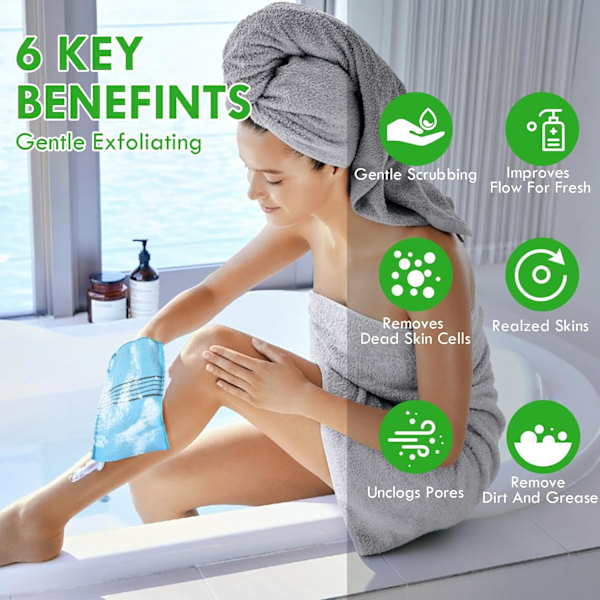 Pcs Asian Exfoliating Handsker, Dobbeltsidede Koreanske Exfoliating Handsker, Body Scrubbing Handsker til Bad SPA Exfoliating Vanter, Døde Hudfjernelse Handsker Green, yellow, pink, blue, rose red 5 pcs