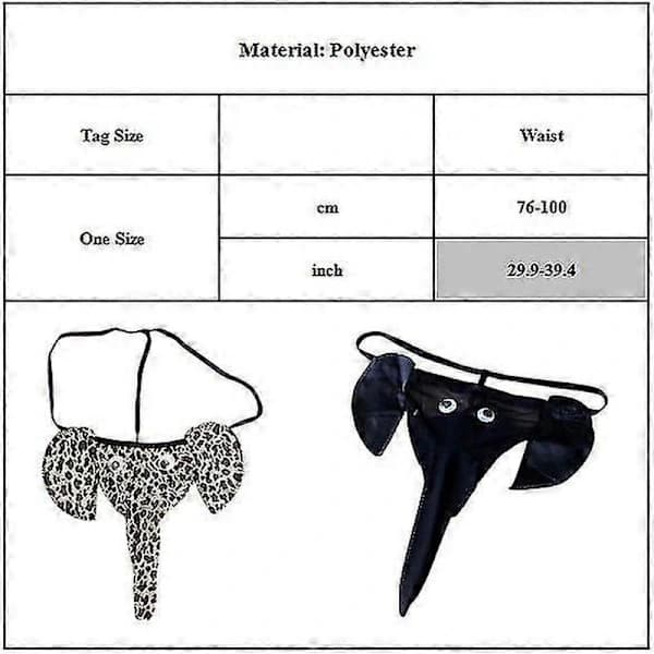 Sexy herreundertøy med lomme, stringtruser, morsomt undertøy, truser, utdrikningslag, leopard, elefant