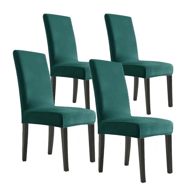 Sammetsöverdrag för stol, tjock, enfärgad, elastiskt, heltäckande, för restaurang, hotell, hem, matbord, stolsöverdrag Camel two pack Standard high back 45-58cm