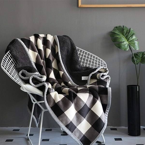 IC Buffalo Pläd 50''x60'' för soffa - Ultramjuk plysch flanell fleece-täcke som kastar Sherpa-täcke för barn och vuxna