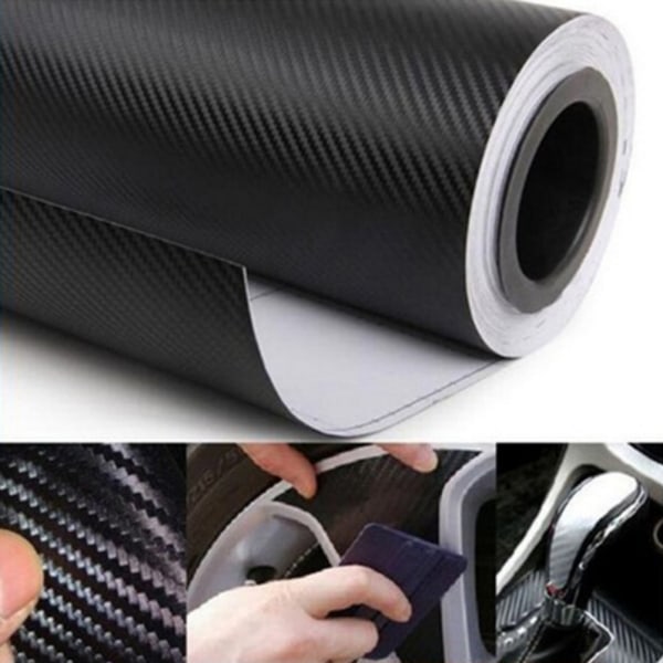 IC Creative 3D Carbon Fiber Bilfilm Vattentäta Bildekaler