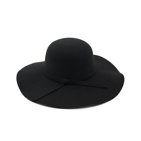 Retro Syksy-Talvi Bowler Hatut Naisille Tytöille Pehmeä Vintage Villa Huopa Fedoras Hattu Yksivärinen Naisten Löysä Cloche Leveä Reuna Hattu viininpunainen