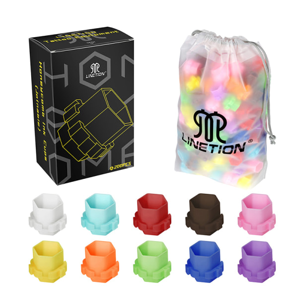 IC 200st Hive Bläckkopp Honeycomb Form Bläckkoppar Kepsar för Accesso Mix Color