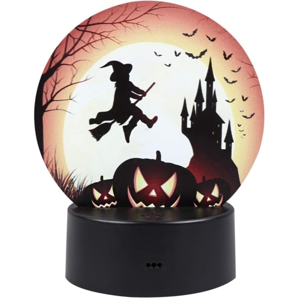 IC Halloween Nattlys LED Nattlampe Gresskar Heks Nattlys ved Sengen Dekorativ Bordlampe Lys Gave til Halloween Hjemmefest (uten batteri)