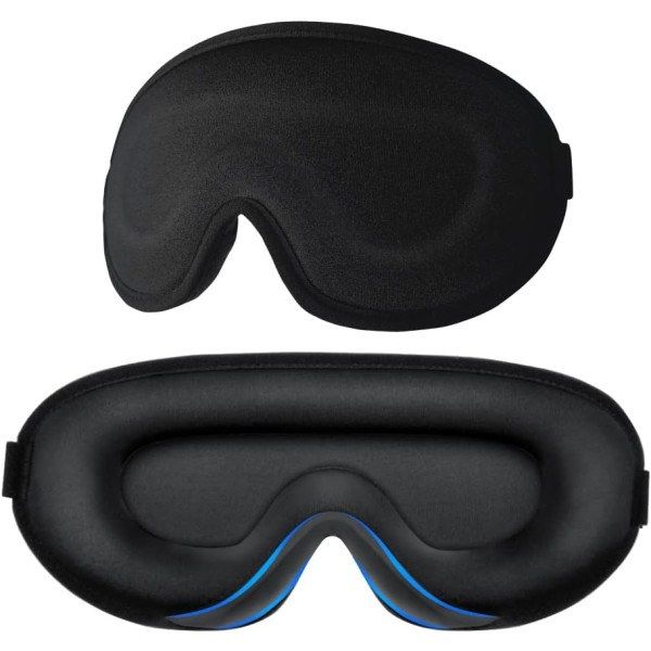 IC Unen naamio naisille miehille - Silk Soft Foam Mukava unimask, peitä silmät yöllä Block Out Black