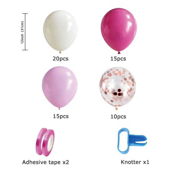 IC Ballonger, blå vit konfetti födelsedagslatex heliumballonger for födelsedag/bröllop/ baby shower /affärer, pakke med 50
