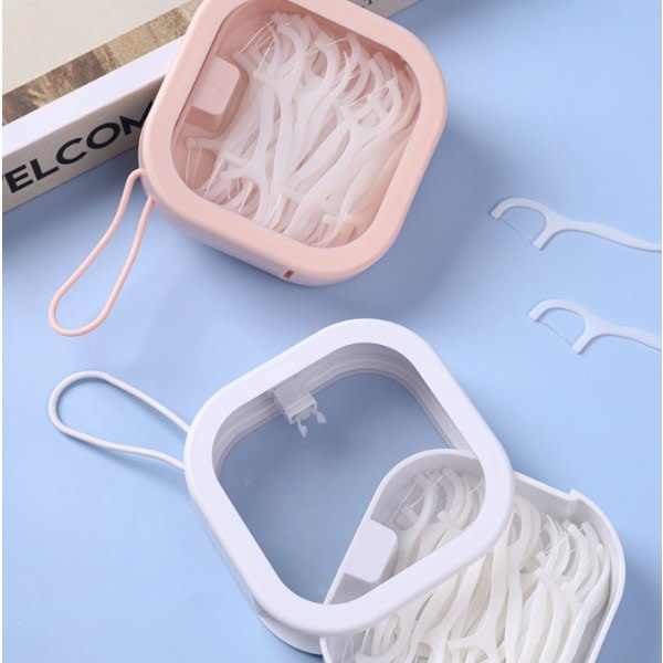IC Rosa tandpetarlåda tandtråd lagringslåda hem automatisk pop-up bärbar bärbar press mini bomullspinnelåda