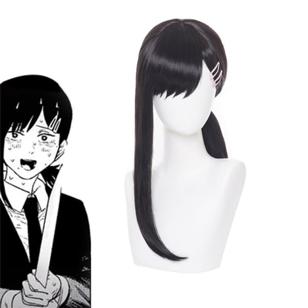 IC Anime Chainsaw Man Igashiyama Kobeni Cosplay Paryk Syntetisk Hår Sort One Size