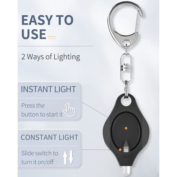 5-pak mini nøglering lommelygte Ultra Bright LED nøglering lys T IC