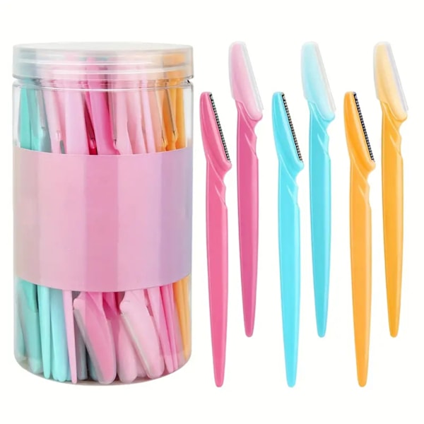 Gränsöverskridande storsäljande makro ögonbrynstrimmer ögonbrynsskrapa anti-repa konserverad skönhet ögonbrynsskrapa blad skönhetsverktyg Color Mixing 10 bags