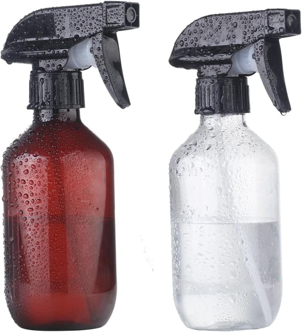Sprayflaske 300ml BPA-fri - Justerbart Sprøjtehoved til Rengøring & Hår - Brun