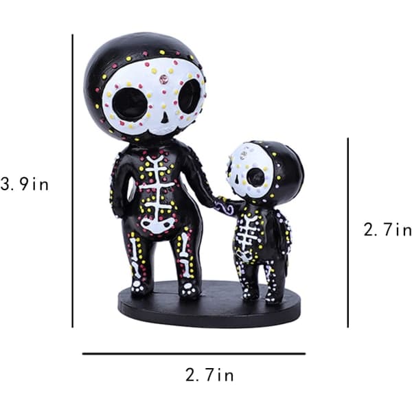 IC Sugar Skull Par Rose Figur Till Døden Harts Samleobjekt