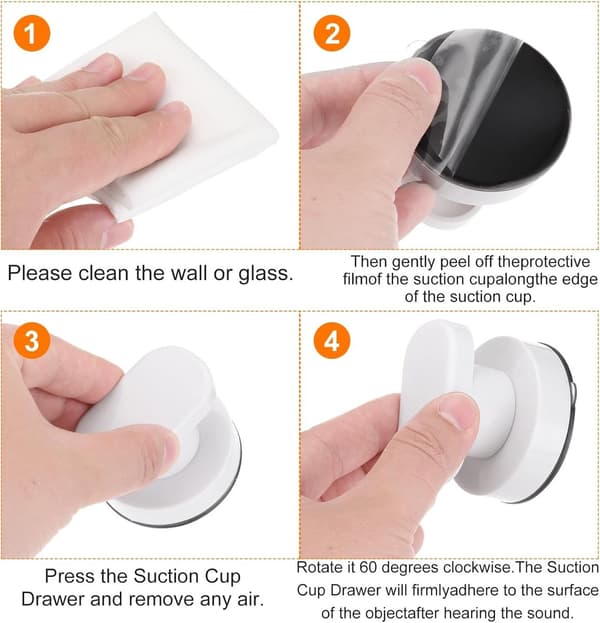 2 sugekop dørgreb - 62x50mm, til skydedøre, bruser, skab - Guld