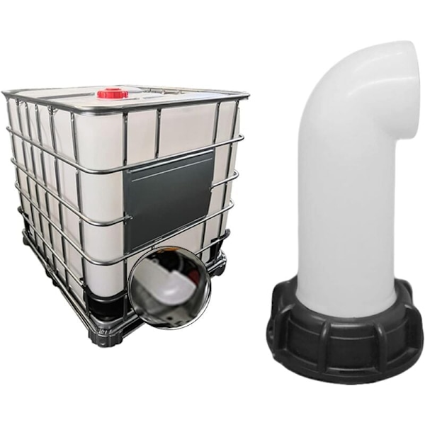 2 stk. Vanntankdyseventil, vanntankventil, IBC vanntankadapter 60mm, for død IBC-tank (hvit)
