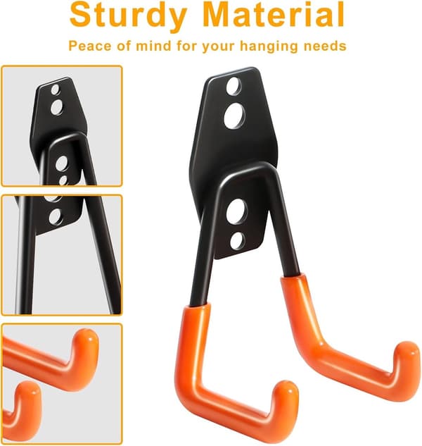 2-pack - Heavy Duty - Wall Mountable - Tool Organizer - Metal Hooks - Universal Hooks - Suitable - Ladders