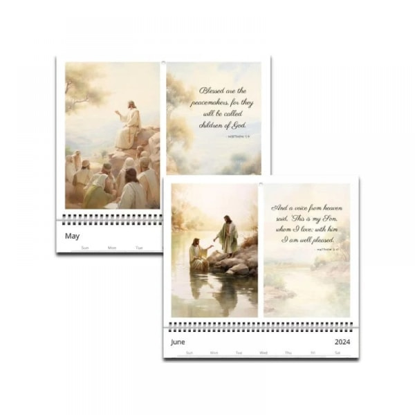 2024 Jesus Kalender, Väggkonstkalender tryckt på premiumarkivpapper