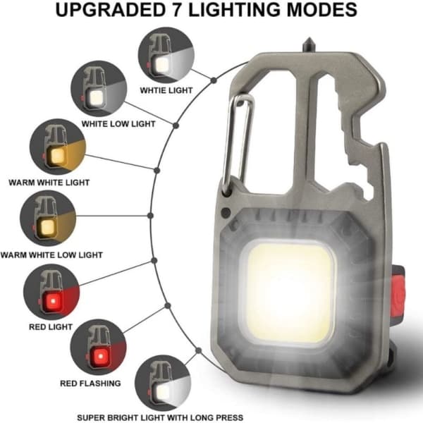 IC Pro Multifunksjons COB Arbeidslampe LED Lommelykt USB Oppladbar Svart One Size