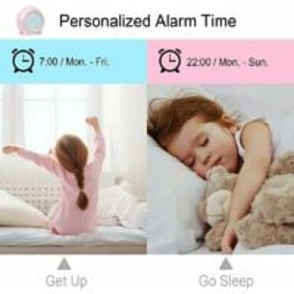 IC Barnväckarklocka Lysande LED-lampa Digital väckarklocka Nattljus Flicka Pojkar Dag Natt Barn Justerbar volym Snooze Väckarklocka E