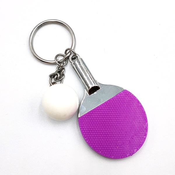 Mini Bordtennisracket Nyckelring Ring Portabel presentnyckelhållare Purple 6.5*3.5cm IC