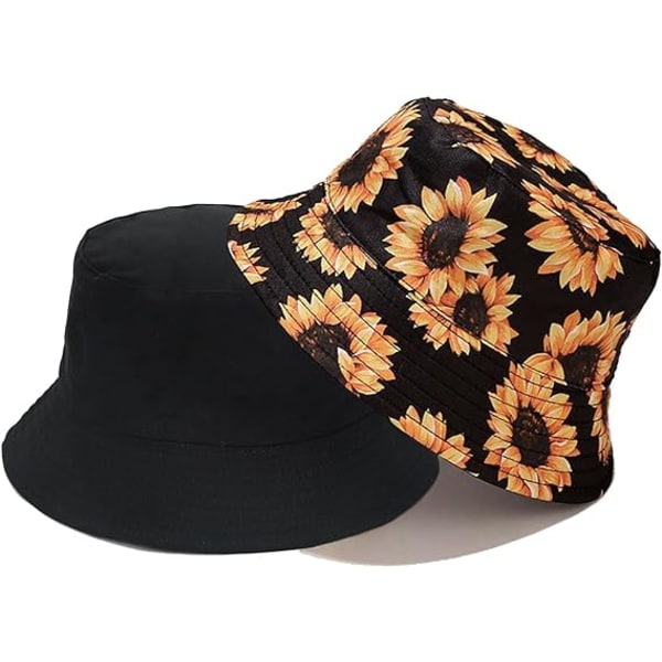 IC Arogheiz Bucket Hat för kvinnor Dubbelsidig solhatt Vändbar blommig print Fiskarhatt för resor Strandfiskepool