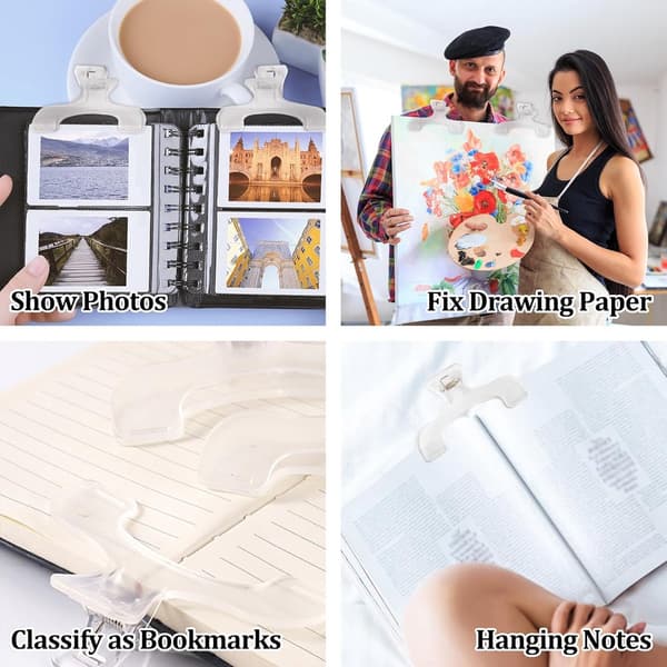 4 - pieces - transparent - book holder - bookmark - Paper grip - reading - book clips