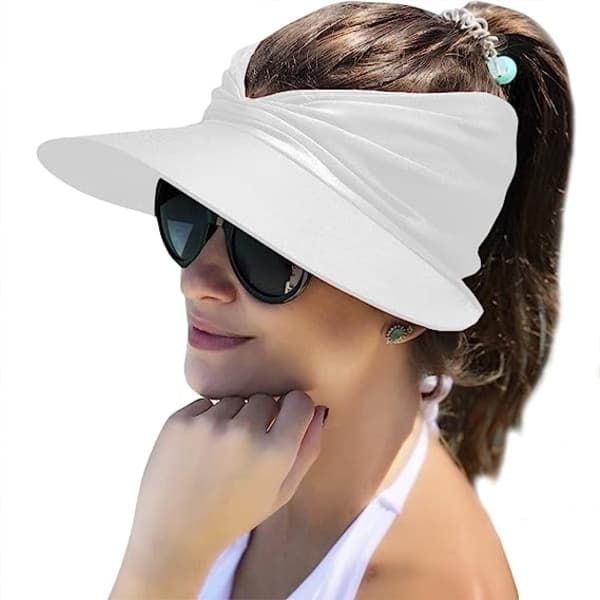 Solhatt for kvinner med bred brem, sommer, UPF 50+ UV-beskyttelse, strand