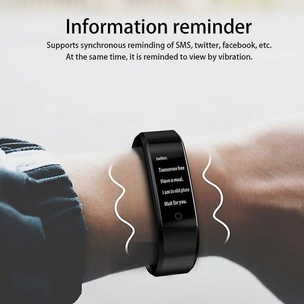 Smartklocka Armband Pulsmätare Blodtrycksmätare Fitness Tracker 115plus, röd IC