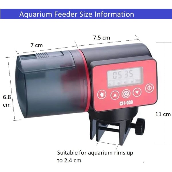 IC Automatisk fiskefôrer med LCD-skjerm, automatisk akvariefôrer