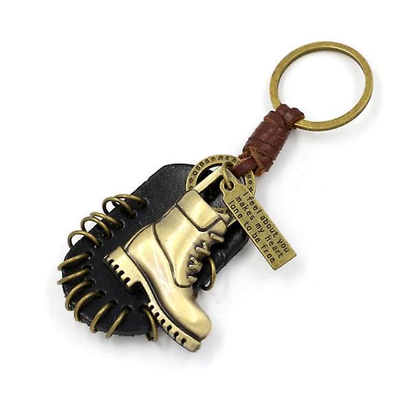 1 st Sko Legering Läder Nyckelring Cool Mode Charm Handväska Hänge Nyckelring IC