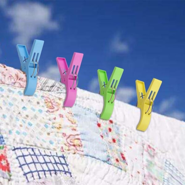 IC Slumpmässig färg 16:a Strandhandduksklämmor Stolklämmor Handdukshållare, Plastklädnypor Hängklämmor
