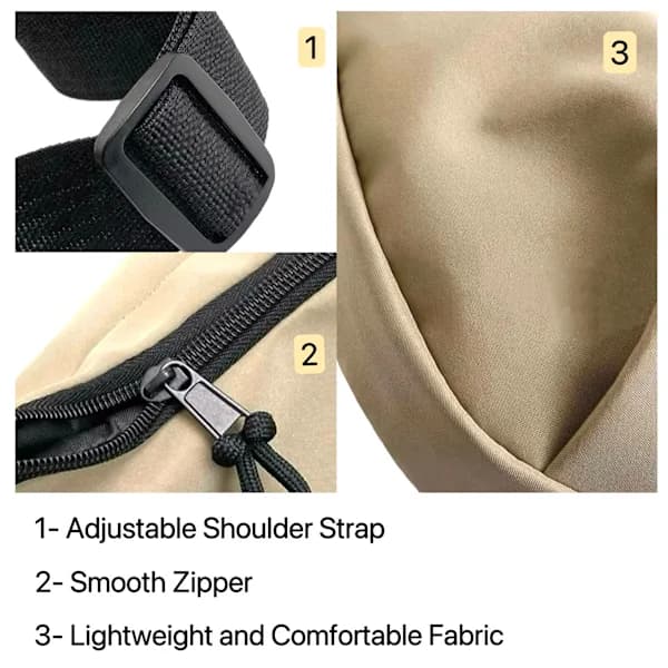 Rea Basic Kvalitet Budget Letvægts Crossbody Taske Multi Lomme Nylon Sling Bag Rejsetaske sort medium black medium