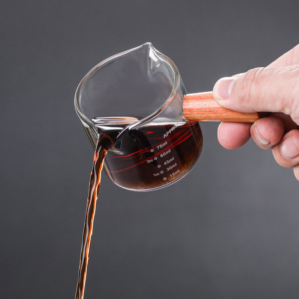 IC Træhåndtag Kaffe Kop med Dobbelt Mund Varmebestandig Espresso M A