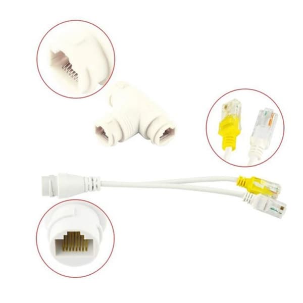 IC POE Splitter 2 i 1 netværkskabelstik Trevejs RJ45-forbindelse