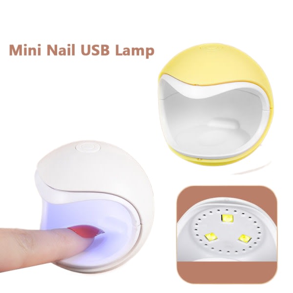 IC Mini UV Nageltork Gel Härdande UV LED-lampe Manikyr Portabl Gul