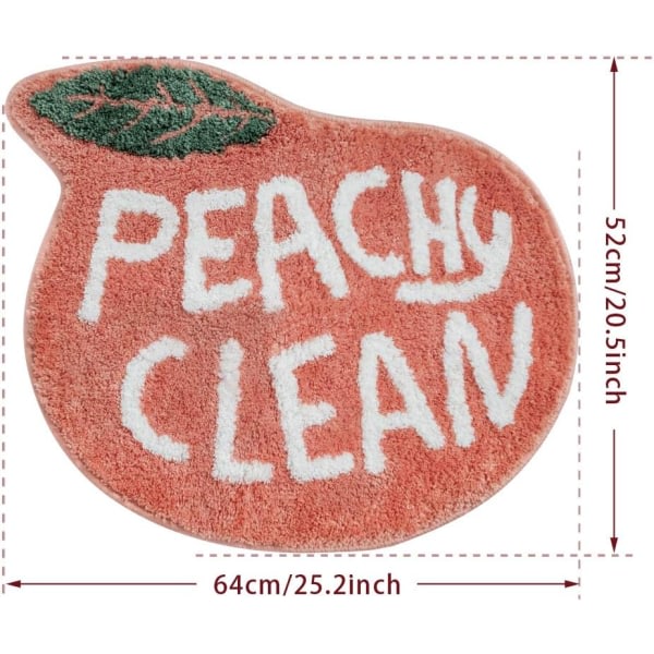 IC Peach badmatta Peachy Clean badmatta för badrum Halkfri korallrosa badrumsmatta Tvättbar badkarsmatta Toalettmatta(25,2"X20,5")