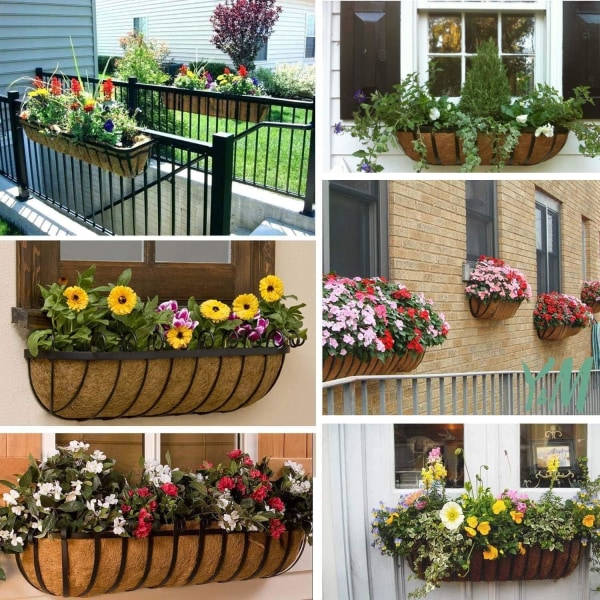 IC 2 stk. Kokosnødsindsatser til blomsterkasser