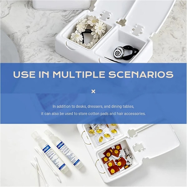 Small White Plastic Storage Box with Lid