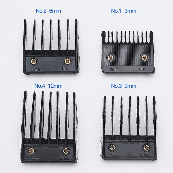 4 set för Wahl med metallbakad skärguide 3mm 6mm 9mm 12mm