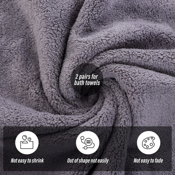 IC 2-pak premium sæt - Hurtigtørrende - Mikrofiber Koralsamt Højabsorberende håndklæder - Multifunktion (grå)